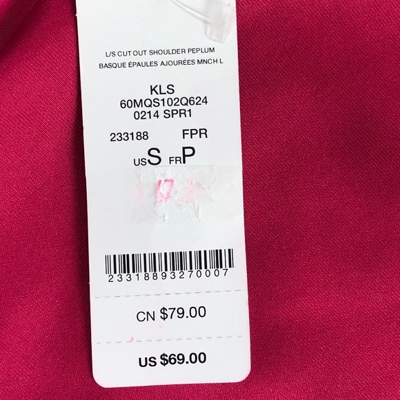 NWT BEBE Peplum Top w cut out Neckline, Small - Picture 4 of 6